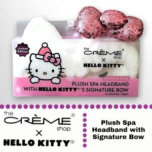 The Crème Shop x Hello Kitty Pink Plush Spa Sequin Bow Headband - NWT